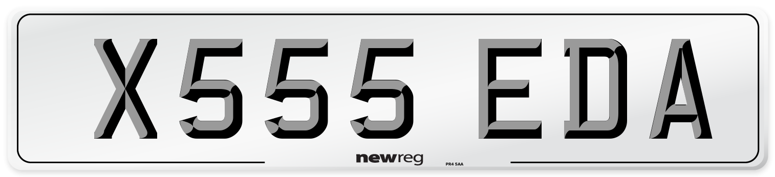 X555 EDA Number Plate from New Reg